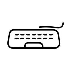 Computer keyboard icon in black line style on white background