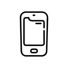 Smartphone icon in black line style on white background