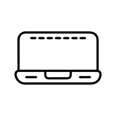 Laptop icon in minimal black line style on white background