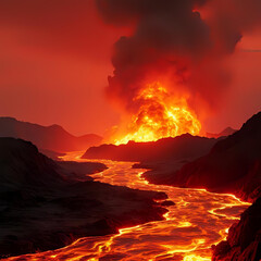 Fototapeta premium volcano in the mountains