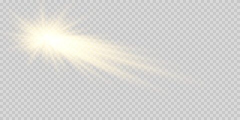 Yellow light streak emerging from the left with motion effect