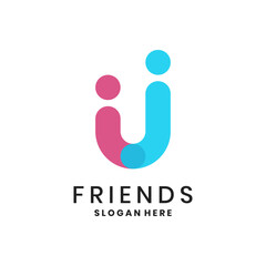 U friend logo with abstract human figure © gibran fatih