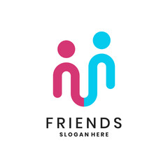 Friends logo with abstract human figures connected by lines