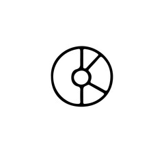 Fototapeta premium A simple circular diagram with three sections and center dot