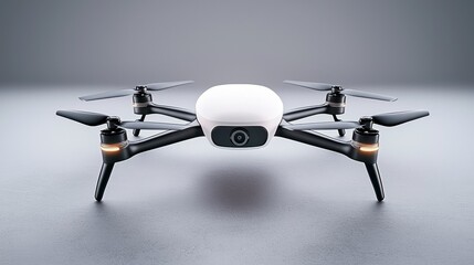 White and Black Drone on Gray Textured Background