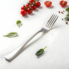 A durable, corrosion-resistant stainless steel fork, perfect for everyday dining, offering strength