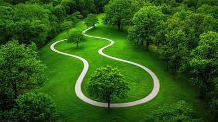 Winding Path Through Lush Green Landscape