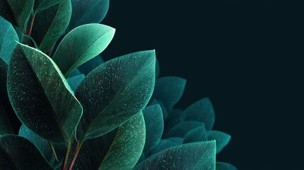 Vibrant teal leaves, close-up