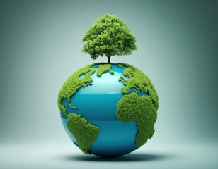Green Earth Sustainable Future Treetop Globe