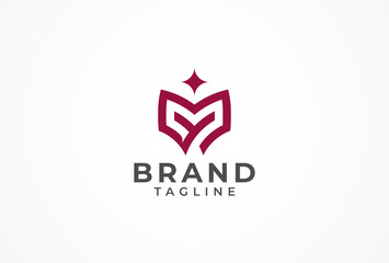 Letter MY Logo, Iconic Letter MY with star logo design, vector illustration