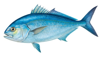 Fototapeta premium Bluefish Isolated on white background PNG.AI GENERATED 