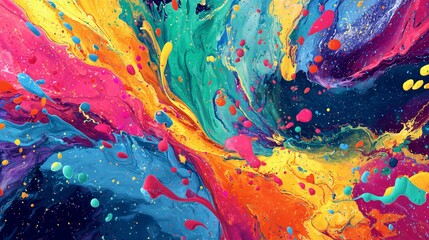 Vibrant abstract colorful splashes and swirls for LGBTQ creative design inspiration