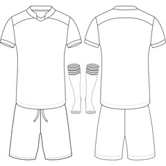 T-shirt jersey and shorts pant for template front and back VECTOR DESIGN	