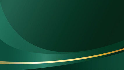 Modern emerald green abstract banner background with curve and gradient vector design