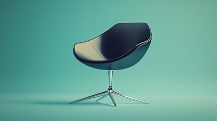 Modern black chair against teal background