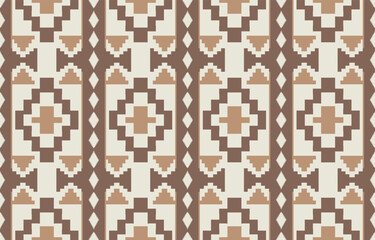 Geometric ethnic Native American tribal patterns, featuring Aztec and Navajo motifs, create a seamless decorative texture. Design for background ,curtain, carpet, clothing, wrapping, Batik.