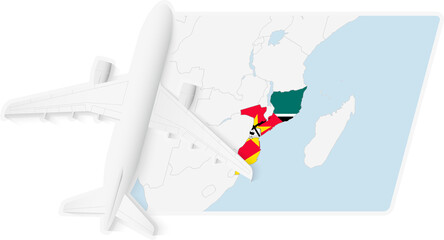 Airplane over Mozambique Map