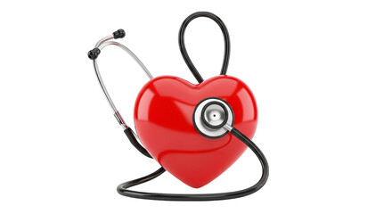 Heart Health Stethoscope On Red Heart