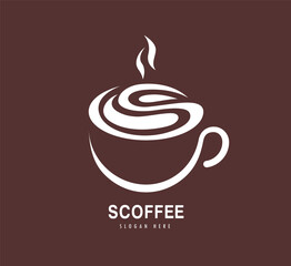Coffee Cup Letter S Logo – Modern Cafe Branding Symbol