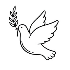 Peace Dove Held by Hands – Minimalist Vector Line Art Symbol of Freedom, Compassion, and Unity