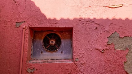 Aged rusty fan echoing whispers of industrial steampunk dreams, Patina Festival celebration,...
