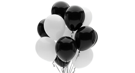Black And White Balloons Bouquet