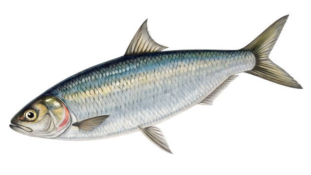  Atlantic herring  clupea harengus Isolated on white background PNG.AI GENERATED