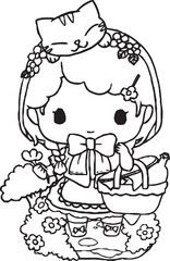 A fun and whimsical black and white doodle artwork showing a group of cute cartoon characters, including a smiling star, a frog, a flower, and other imaginative creatures.