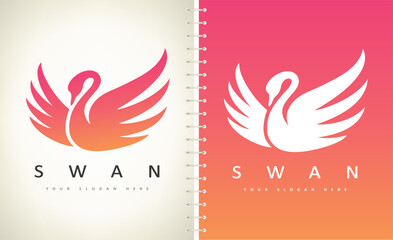 Swan logo vector. Bird design