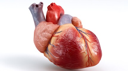 Detailed Anatomical Model of Human Heart with Vascular Features