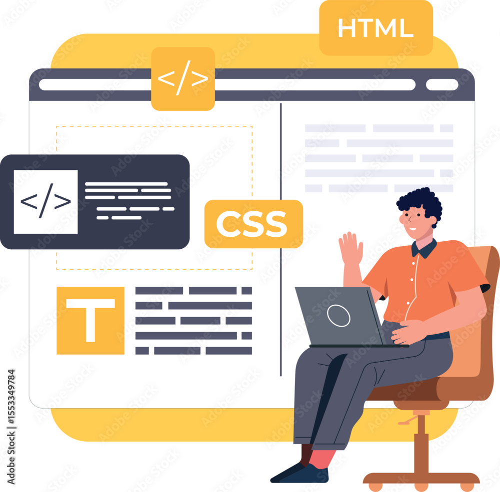 Wall mural web ui-ux design, web development concept. web design, application design, coding, and web building 