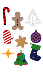 set of christmas and holiday icons