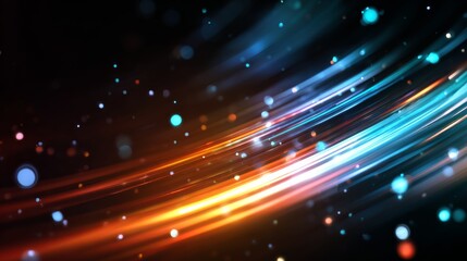 Obraz premium Abstract background. Shiny light effect scene. Future technology light speed motion concept. Futuristic technology pattern for banner or poster design.