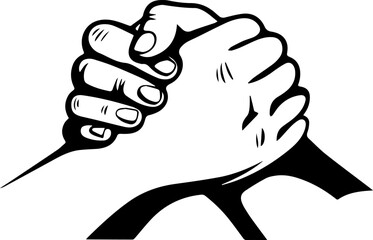 handshake line drawing vector illustration