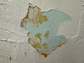Close-up peeling paint wall surface