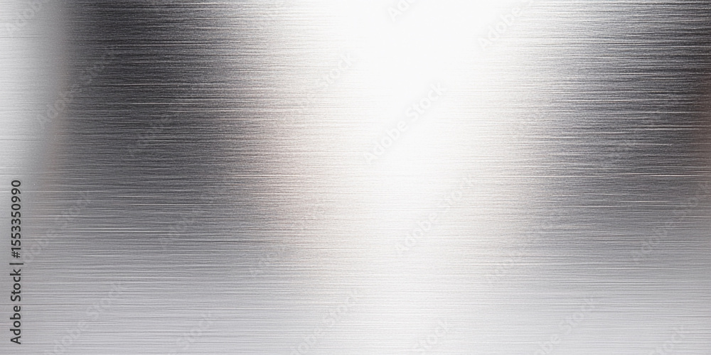Poster Shiny silver metallic surface reflecting light and texture Generative AI