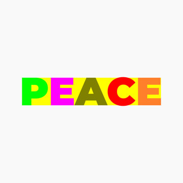 Naklejki peace sLOGAN COLORFUL POSTER