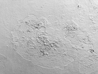 Rough white wall with moisture and bubble texture