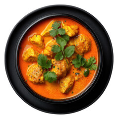 Chicken tikka masala isolated on transparent background