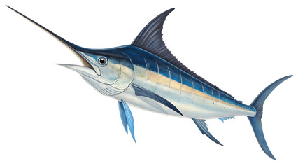  Swordfish   mediterranean popularity  italy  Isolated on white background PNG.AI GENERATED