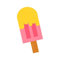 Cute Ice Cream Popsicle Vector Illustration in Flat Style