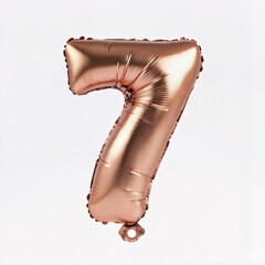 Shiny rose gold number 7 balloon