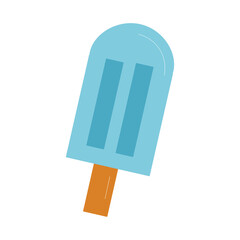 Blue Popsicle Ice Cream Vector Illustration in Flat Style