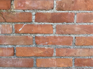 Brick wall, brick texture, red brick close up