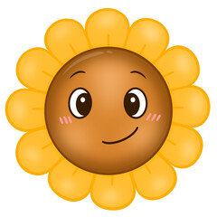 Sunflower cartoon face icon