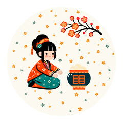 Girl Asian Sakura Chinese Japanese Culture Food