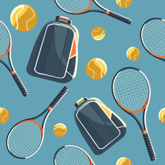Pattern Sport Game Tennis Ball Racket Backpack