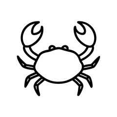 Fototapeta premium Hand-drawn style vector crab illustration with sketch-like lines and natural posture on white background. Outline icon