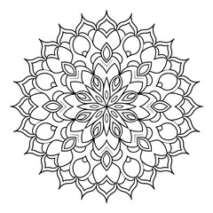 A black and white mandala illustration vector style coloring page 