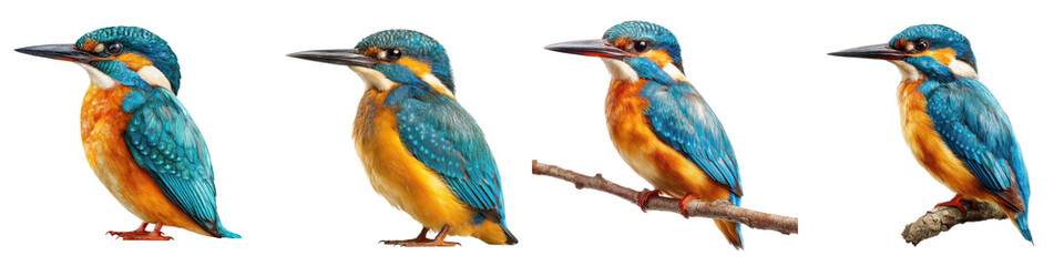 Fototapeta premium Vibrant Kingfisher Bird Illustration: Colorful Wildlife Art